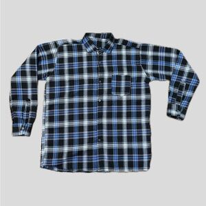 Diesel Men's Blue and Black Checkered Shirt